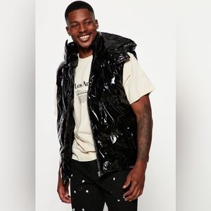 Almost There Hooded Puffer Vest - Black